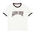 RINGER T-SHIRT - White Work Shop Print