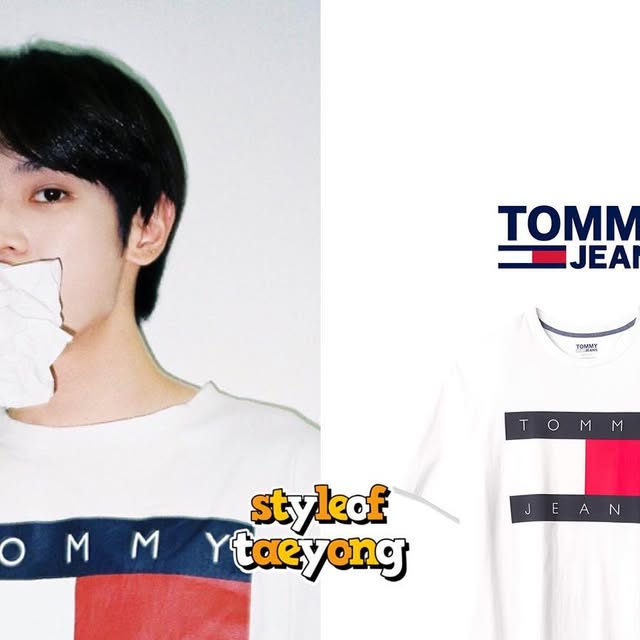 Taeyong風のTOMMY JEANSロゴTシャツ