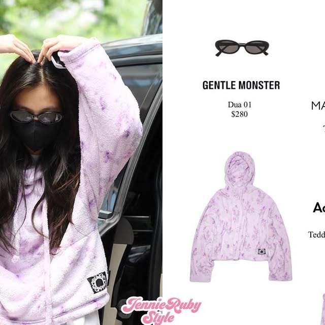 JennieのGentle MonsterサングラスとAcne Studios風フーディ